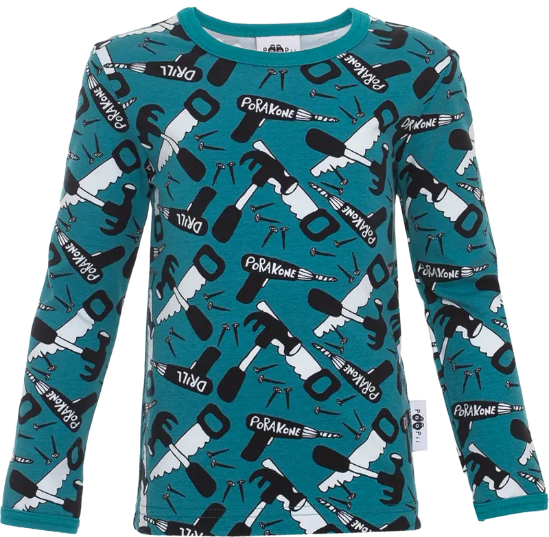 Longsleeve ULJAS Shirt Drill Petrol 86-140 – Paapii Design