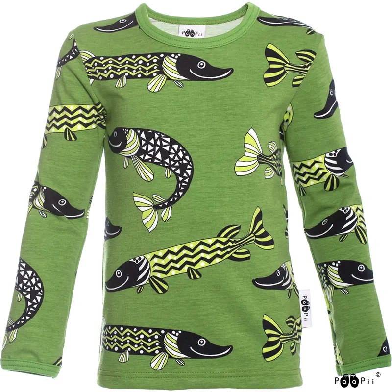 Longsleeve ULJAS shirt Pike forest-apple 86-122 – Paapii Design