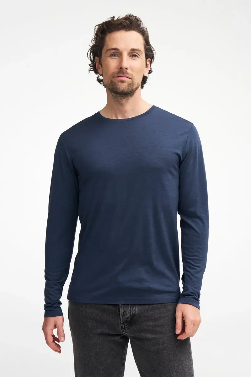 Longsleeve Underwool Merino Male - Steelblue - Ivanhoe of Sweden