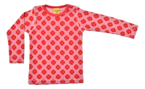 Longsleeve Velour Top Clover Pink - Duns Sweden
