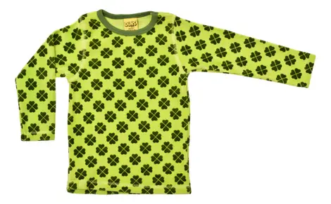 Longsleeve Velour Top Clover Tender Shoots Green - Duns Sweden