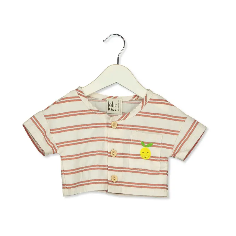 Lötiekids baby streepblouse lemon ecru/orange