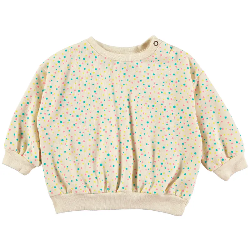 Lötiekids baby sweater off white dots