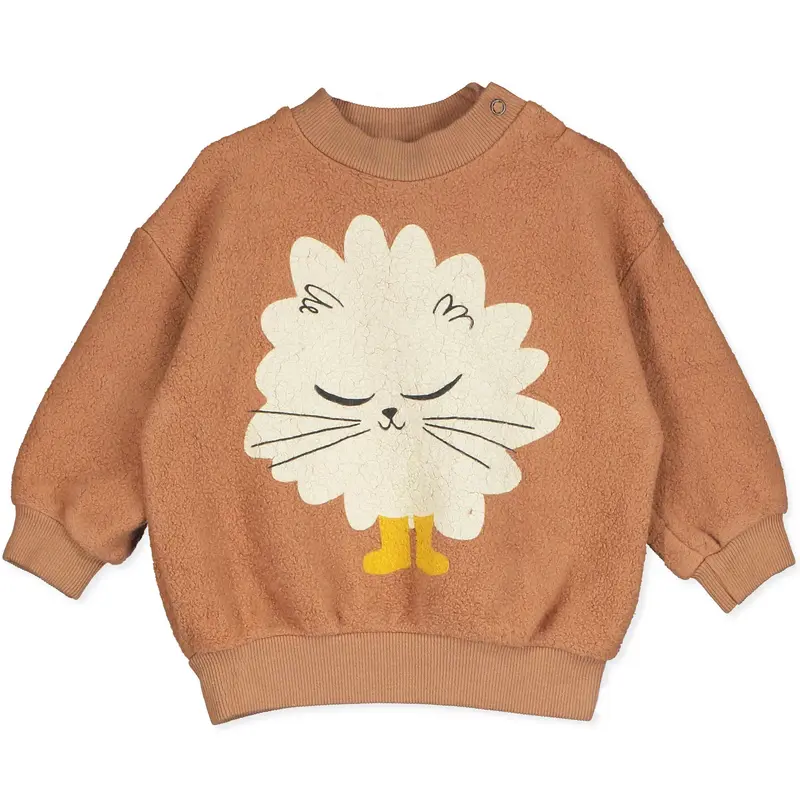 Lötiekids baby teddy sweater kitten in boots brown