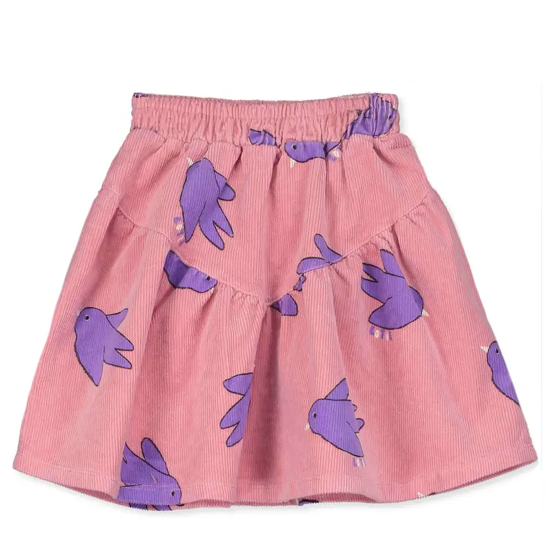 Lötiekids corduroy skirt birds all over rose