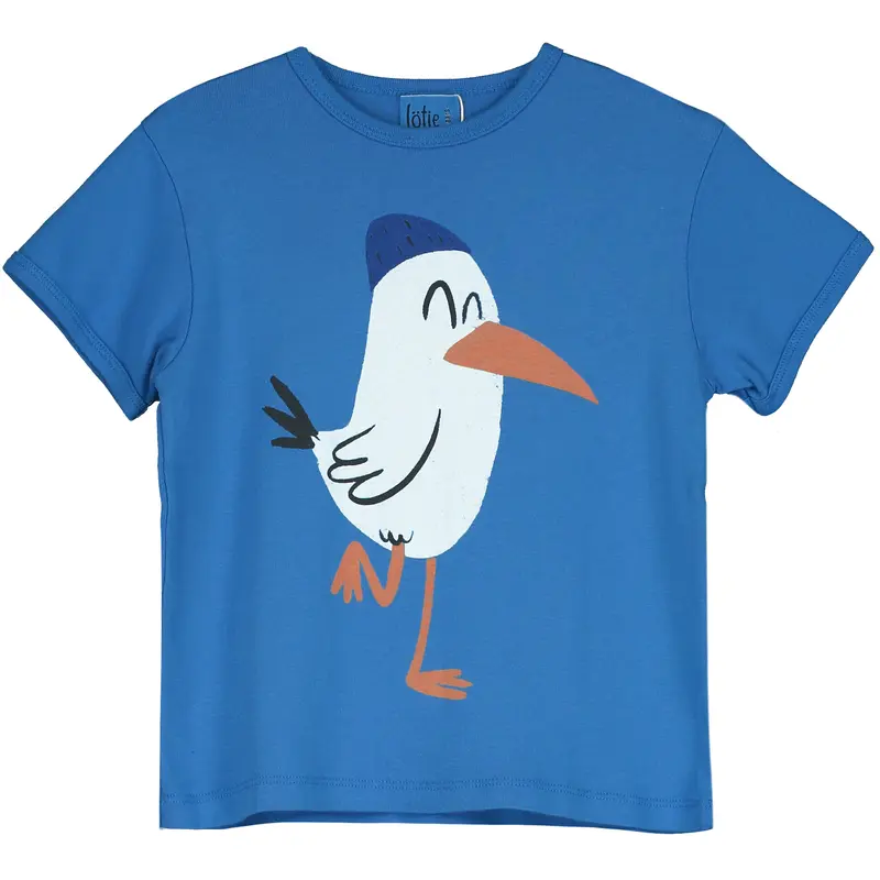 Lötiekids retro fit T-shirt seagull royal blue