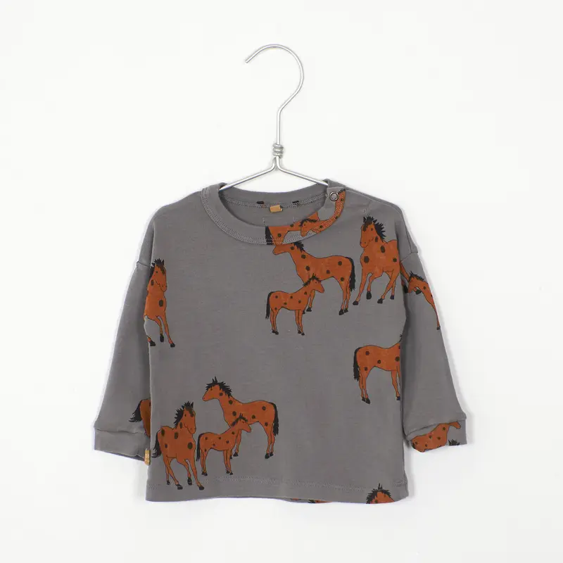 Lötiekids shirt horses grey