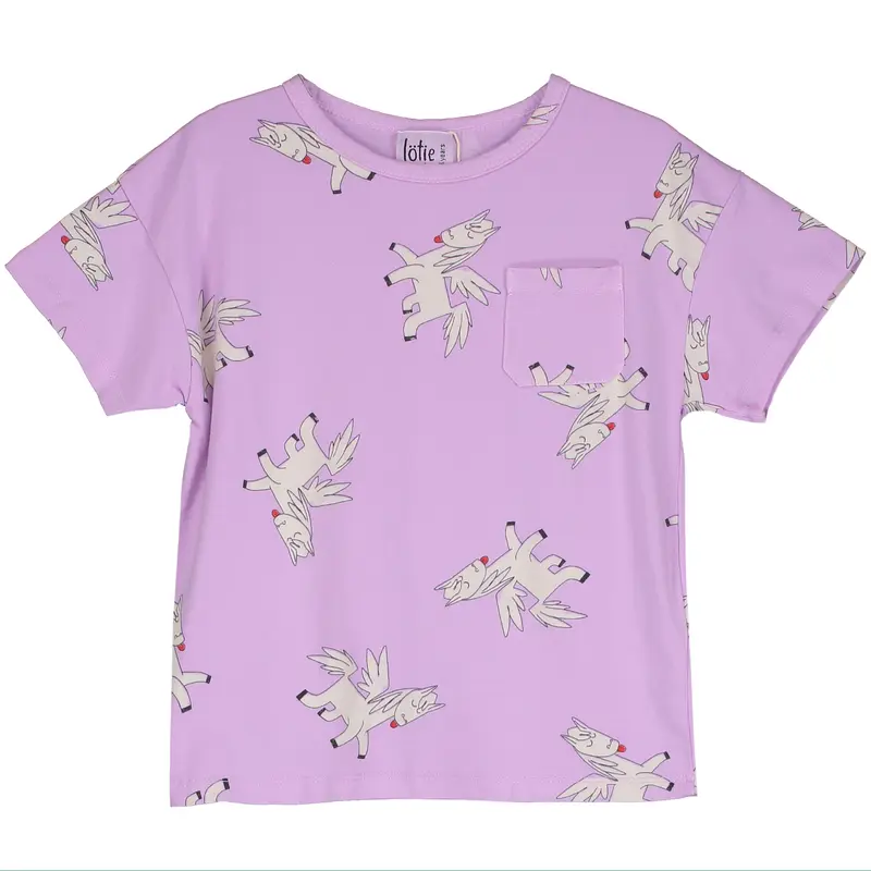 Lötiekids T-shirt short sleeve pegasus allover verbena