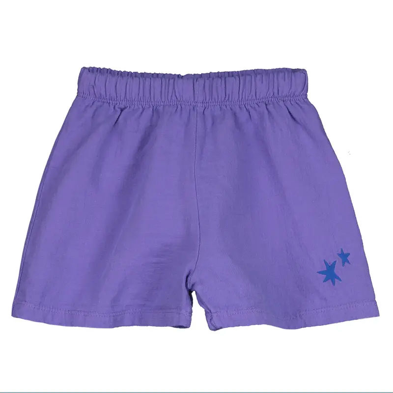 Lötiekids woven shorts stars embroidery violet