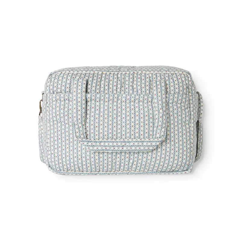 Luiertas/weekendtas - Floral Stripe - Biologisch katoen - MarMar Copenhagen