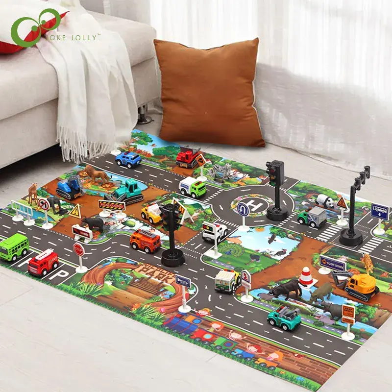 Magic City Playmat - lekematte for bylek - bileventyr