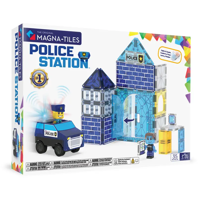 Magna-Tiles Police Station - 35 magnetische tegels