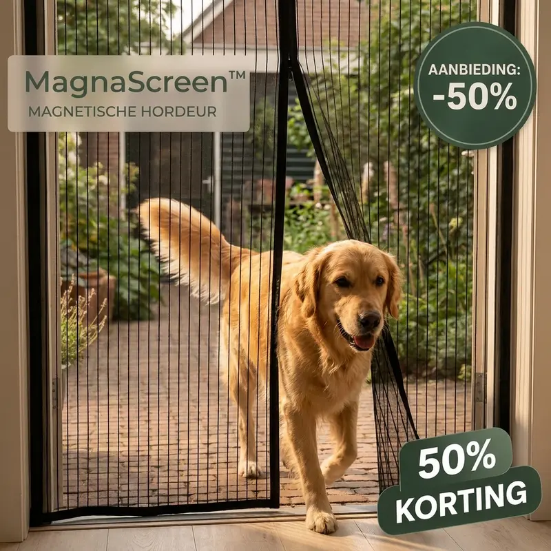 MagnaScreen™ Magnetisch Hordeur Vliegengaas — Zelfsluitend, 5 Min Ophangen, Hondenvriendelijk