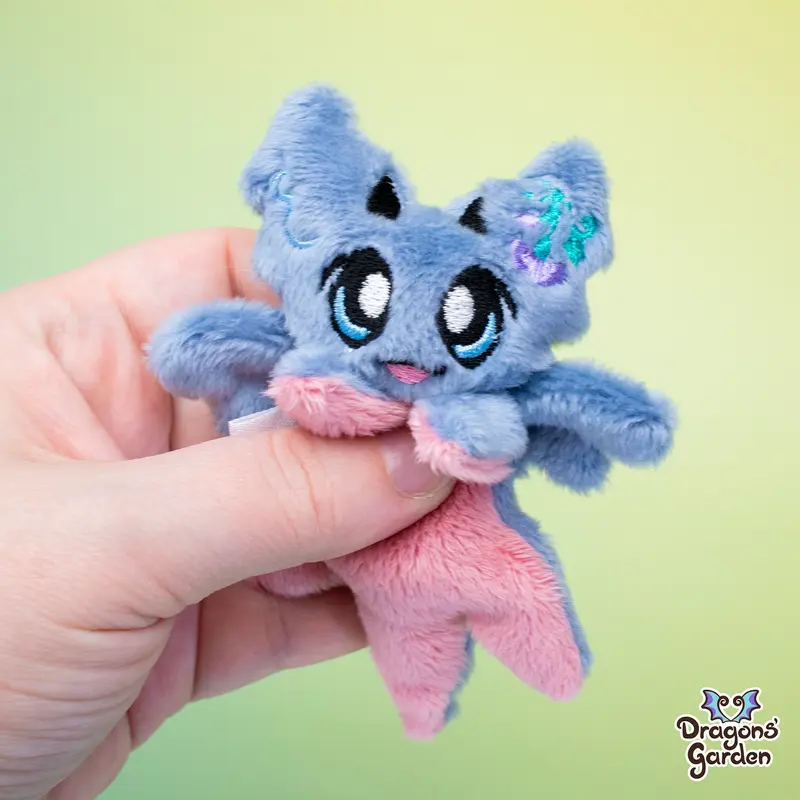 MAGNETIC | Dust Blue Fairy Flowers Micro Dragon Plushie