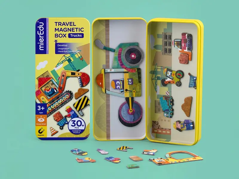 Magnetic Puzzle Box - Building Vehicles