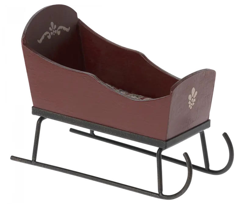 Maileg slee rood muis