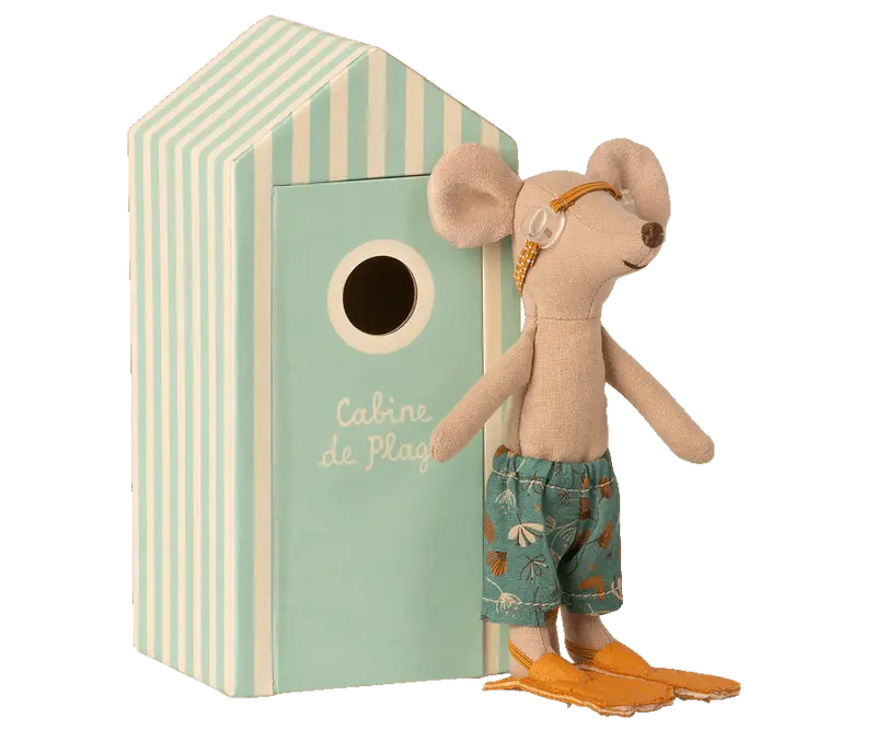 Maileg strandmuis in beach cabin - grote broer