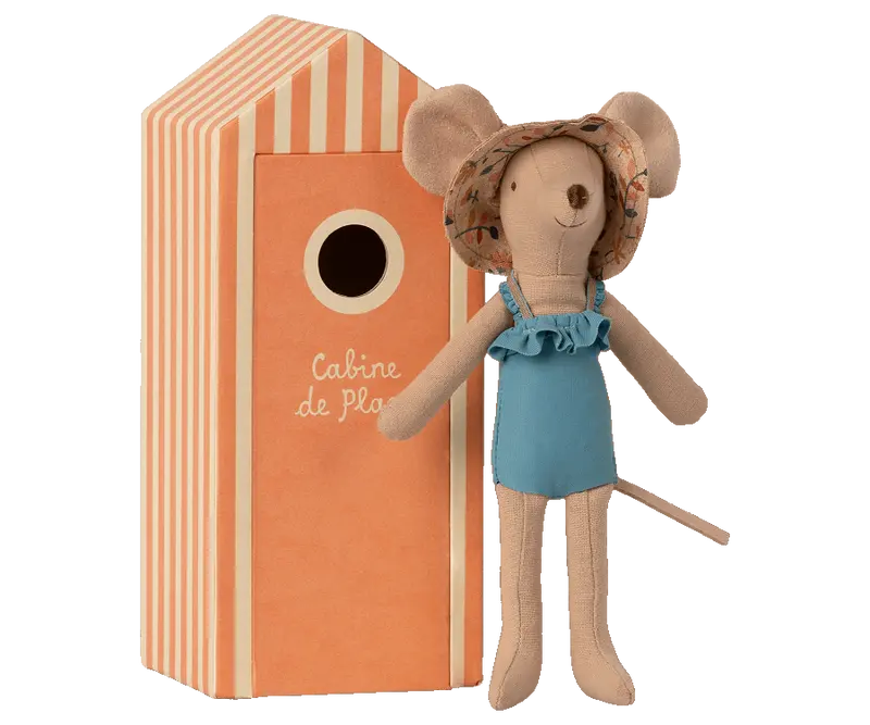Maileg strandmuis in beach cabin - mama
