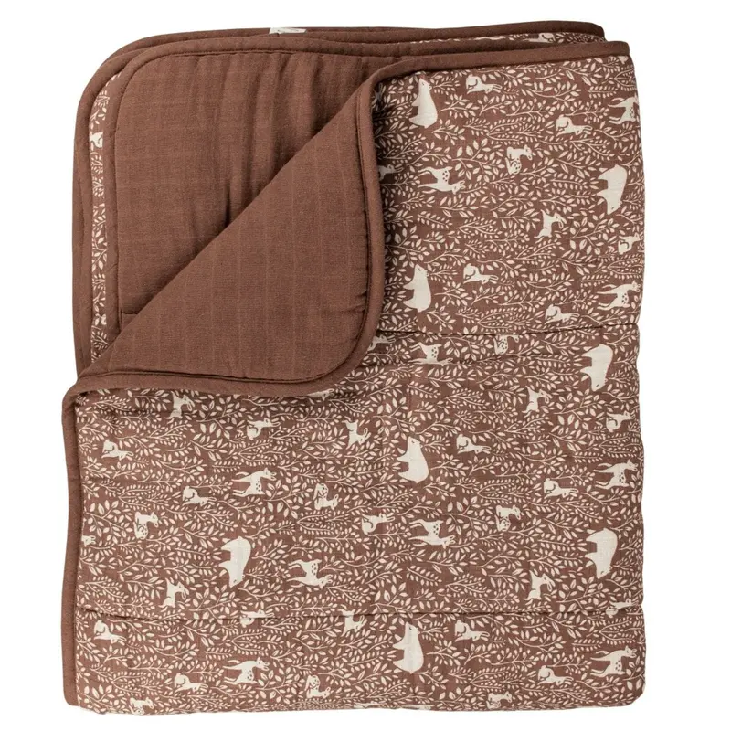 Main Sauvage baby quilt deken woodland 110x120