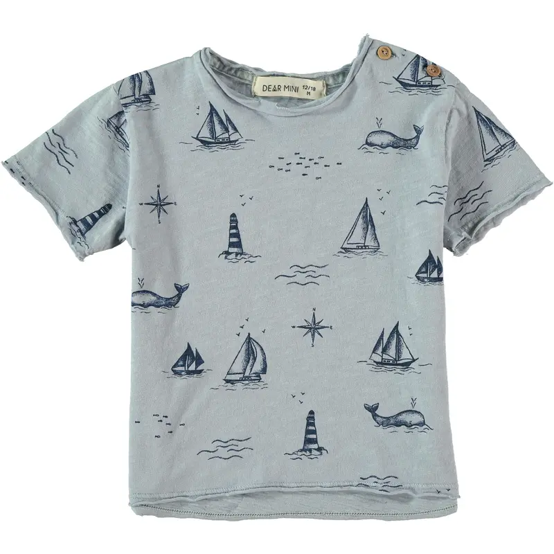 Marine shirt celest Dear Mini
