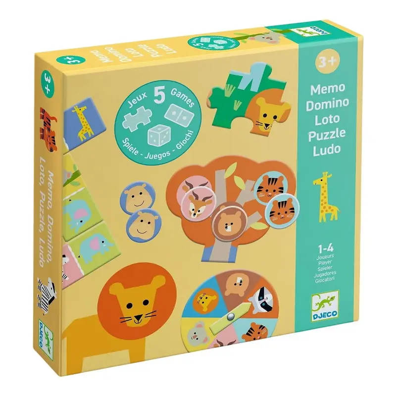 Memo Domino Loto Puzzle Ludo 5 in 1