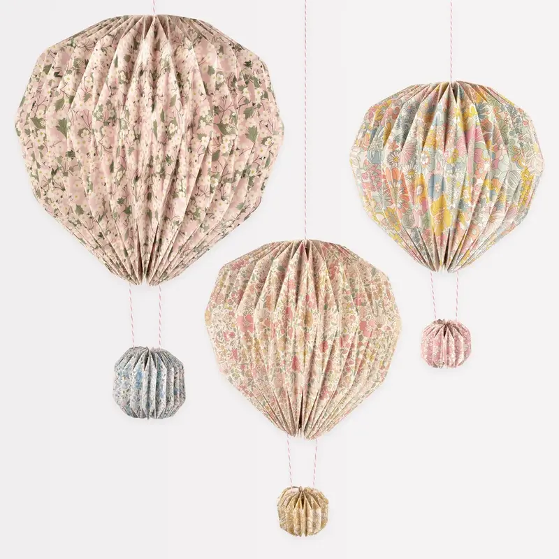 Meri Meri x Liberty Origami – Ballondecoraties – Set van 3