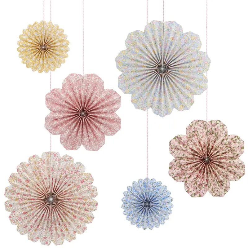 Meri Meri x Liberty Papier Pinwheel Decoraties – set van 6