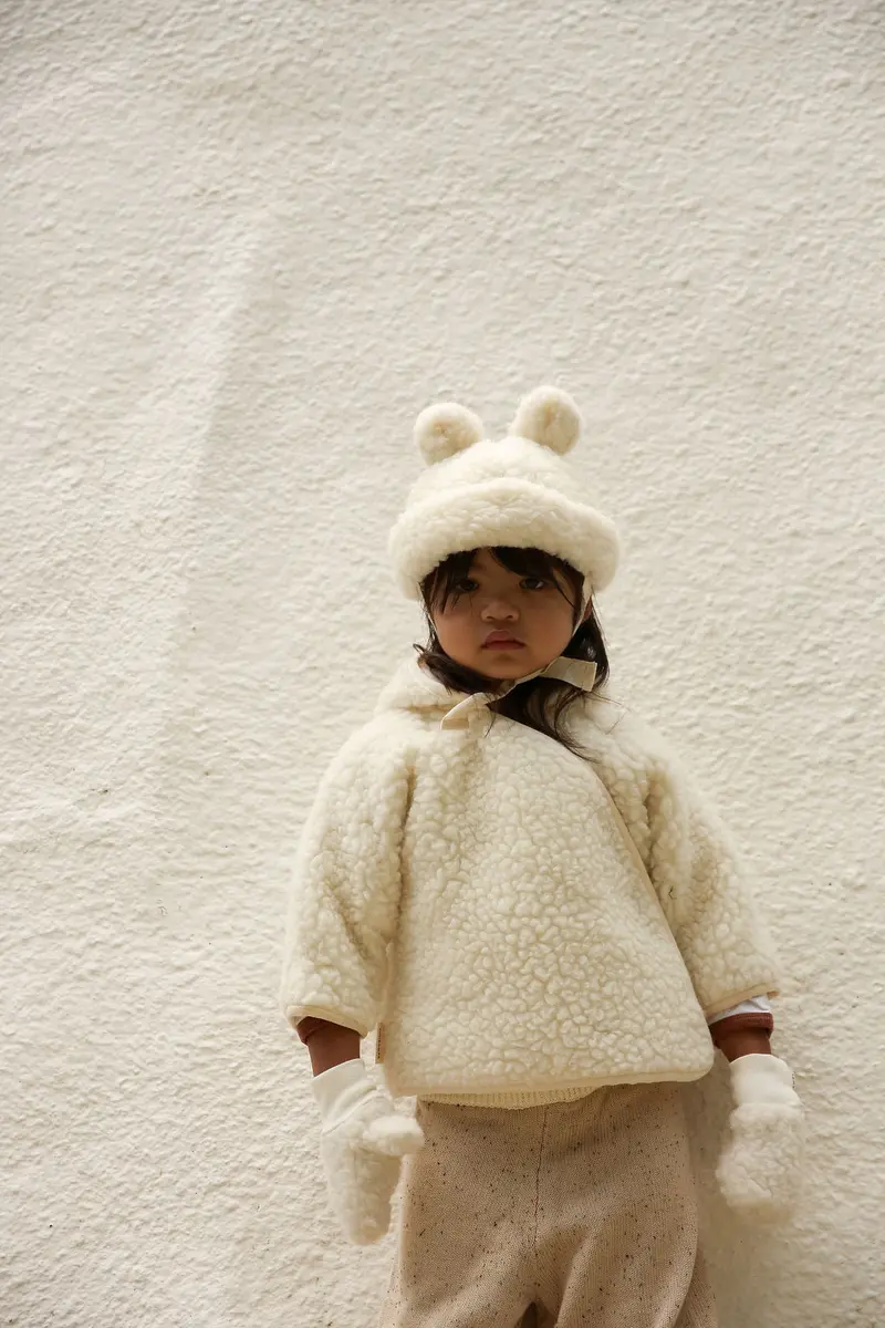 Merino wollen jas - Snugglejacket - Milk - BINIBAMBA