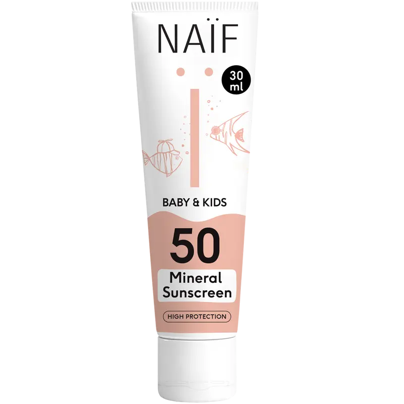 Minerale Zonnebrandcrème Baby & Kind SPF50 - 30ml – Naïf