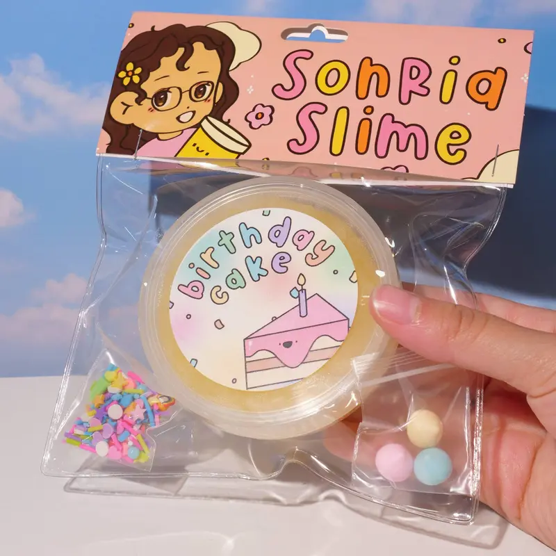 Mini Birthday cake slijm - Verjaardagstaart