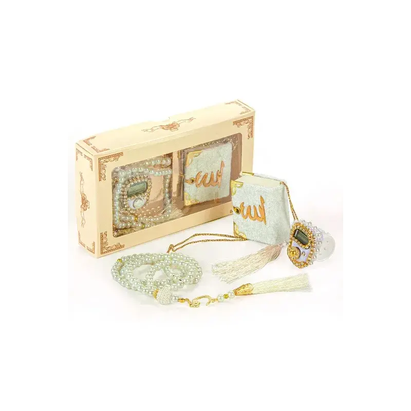 Mini Cadeauset koran/tasbih -wit