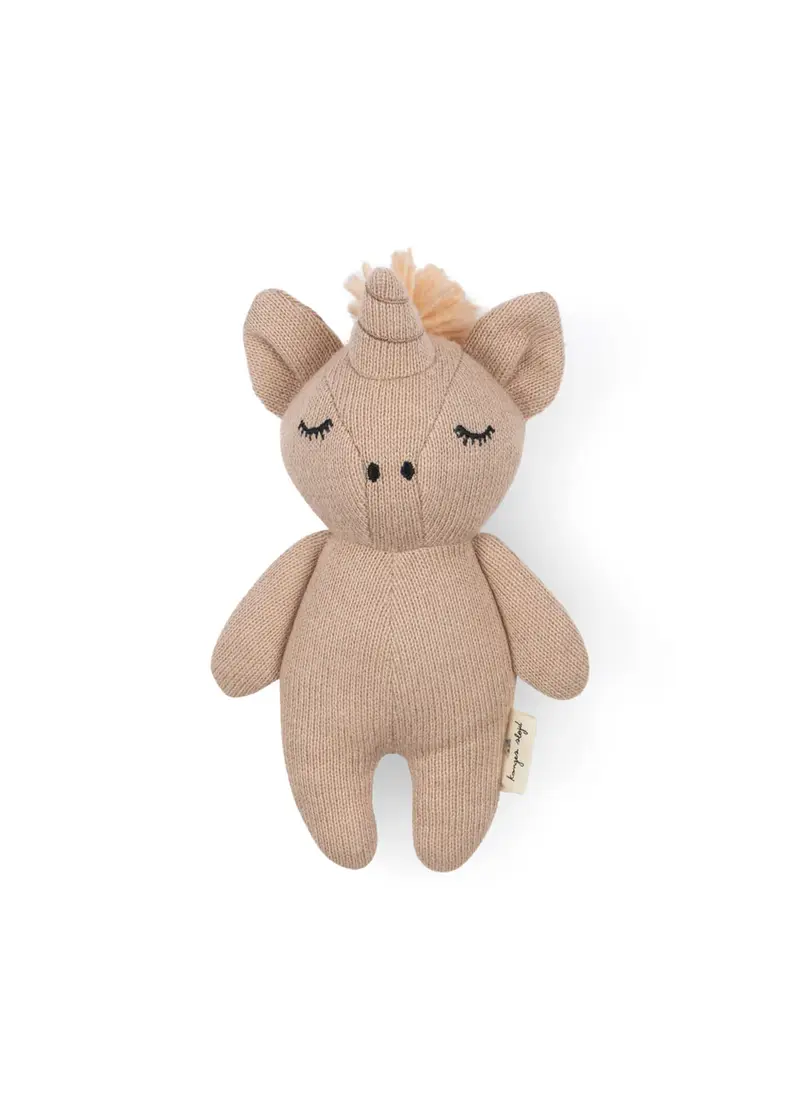 Mini Eenhoorn - Zacht knuffeltje met belletje - Biologisch katoen - Konges Sløjd
