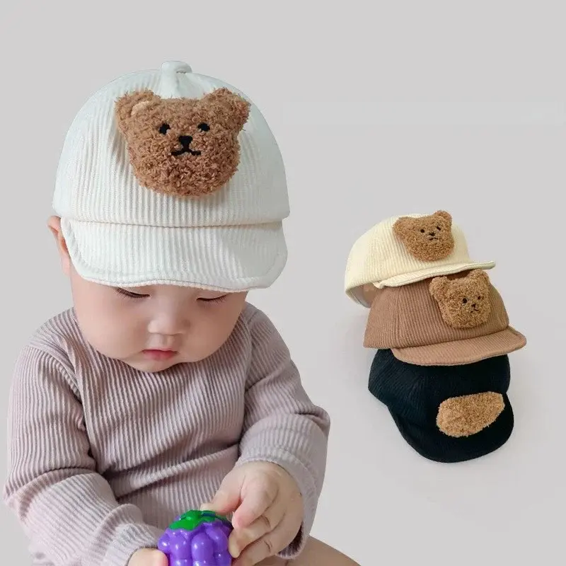 Mini Fashion - Cool & Cute - Corduroy Children's Bear Cap