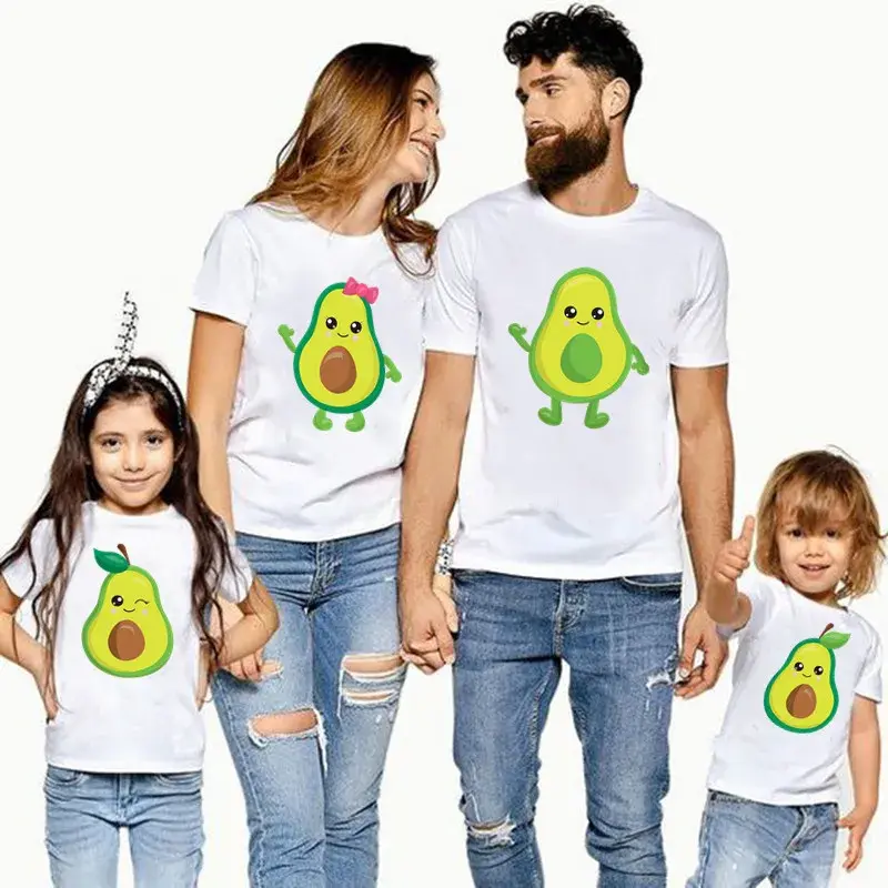 Mini Fashion - Familiematching - Avokado T-skjorte hvit