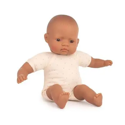 Miniland - Babypop Latin met zacht lijfje - 32 cm -100% ftalaat vrij vinyl