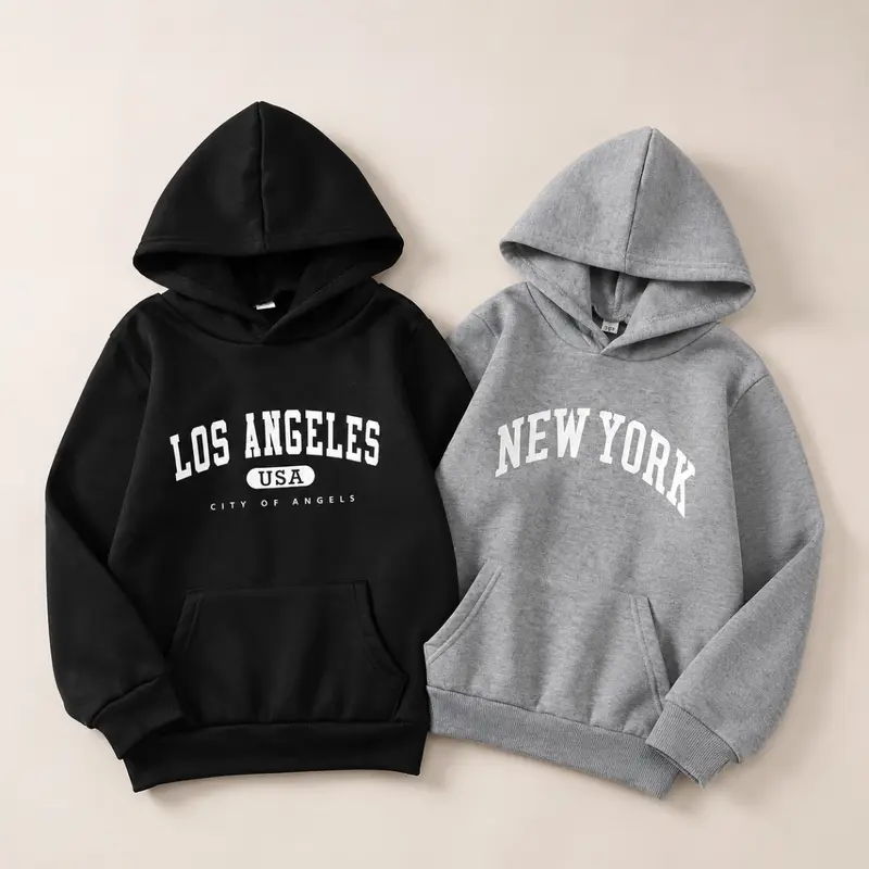 MiniUrban – Cozy & Stylish – Hooded Sweatshirt with Los Angeles/New York Print