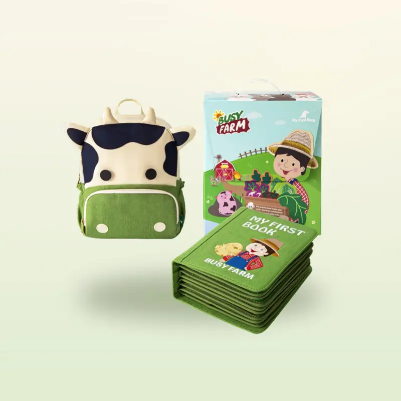 Montessori Quiet Book Busy Farm + Backpack