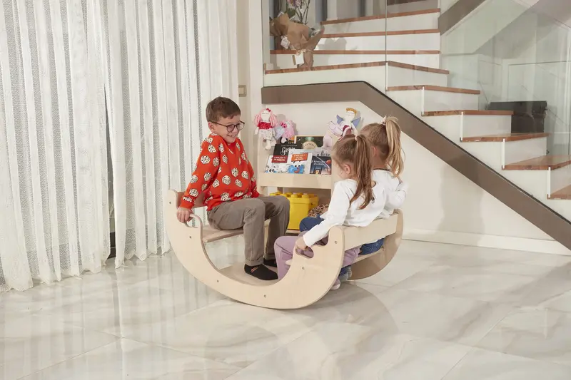 Montessori Wooden Seesaw & Table Chair Set