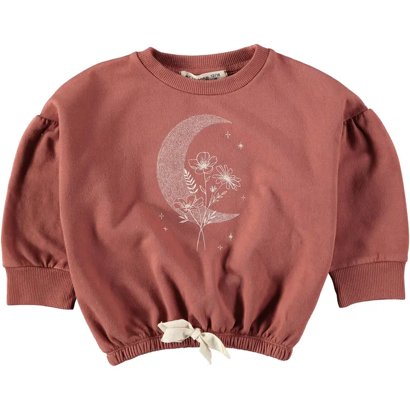 Moon sweatshirt terracotta Dear Mini