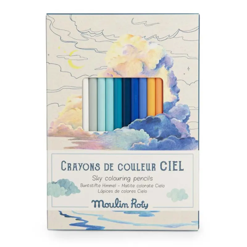 Moulin Roty kleurpotloden Ciel blauw