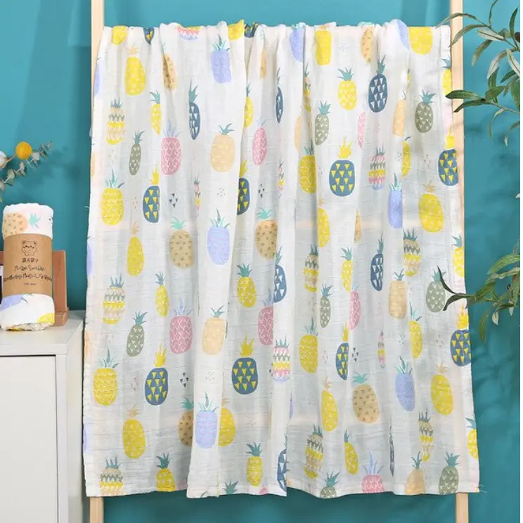 Mousseline Doek 'Ananas' (110x120 cm)