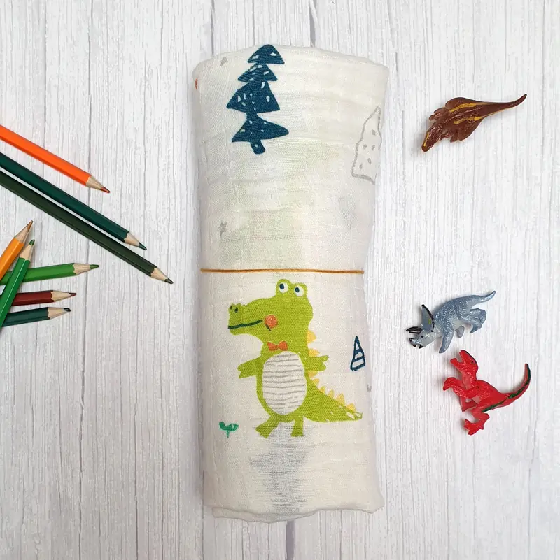 Mousseline Doek Dino's (110x120 cm)