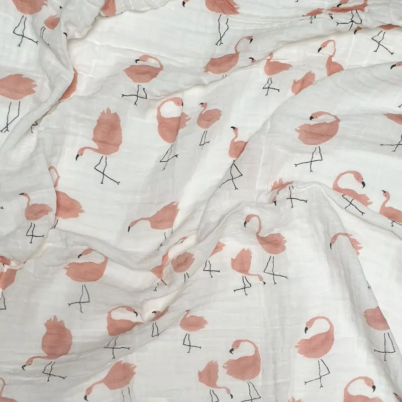 Mousseline Doek 'Flamingo' (110x120 cm)