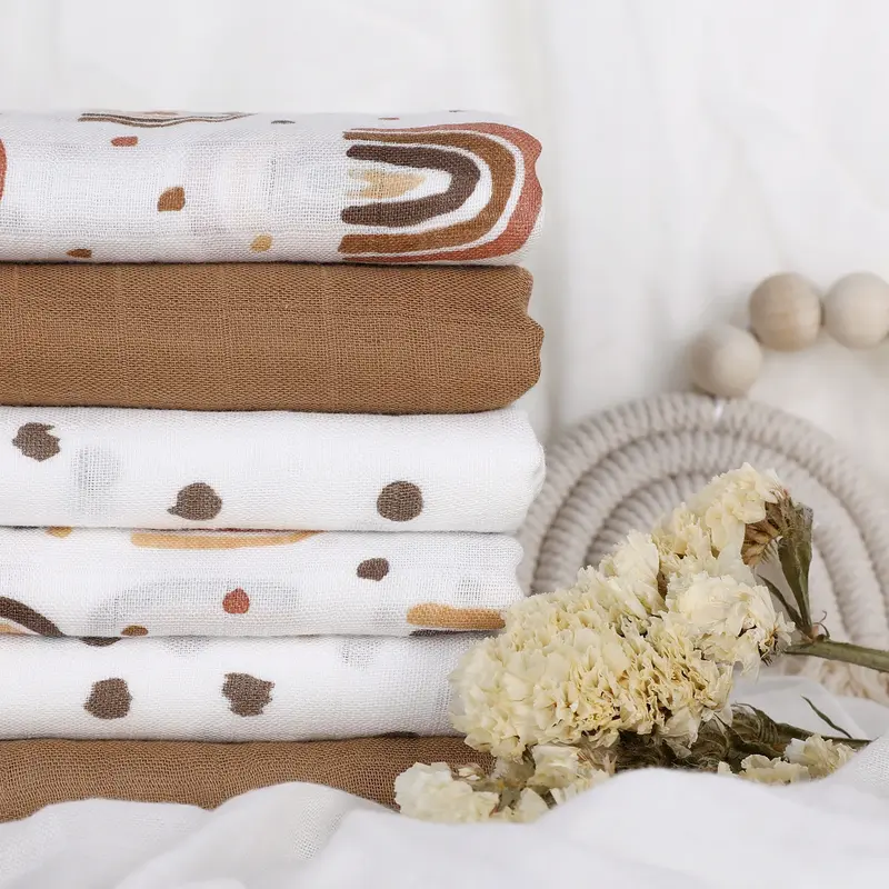 Mousseline Doek met Boho Print (70x70 cm)