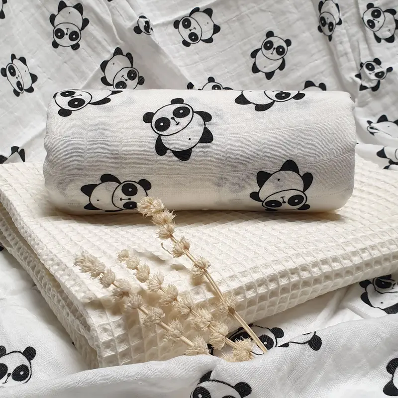 Mousseline Doek 'Panda' (110x120 cm)