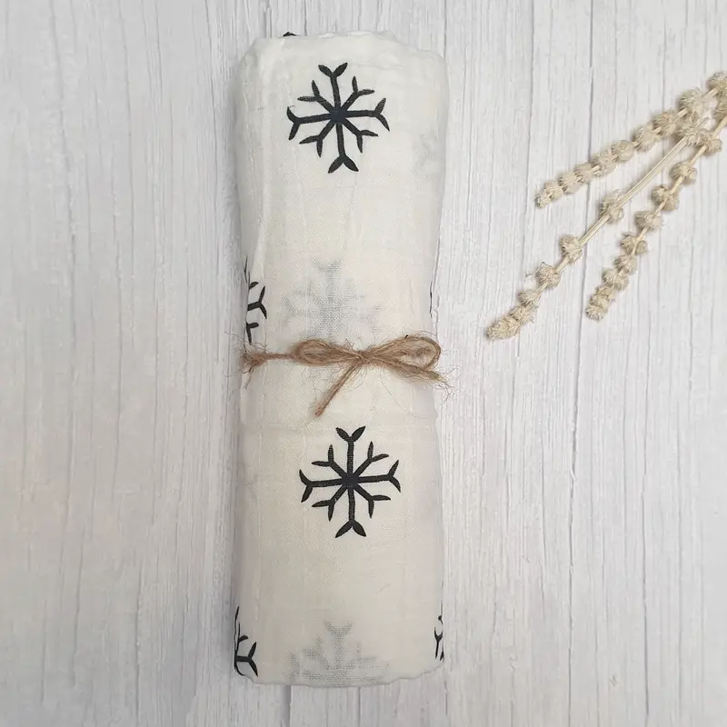 Mousseline Doek Sneeuwvlokken (110x120 cm)