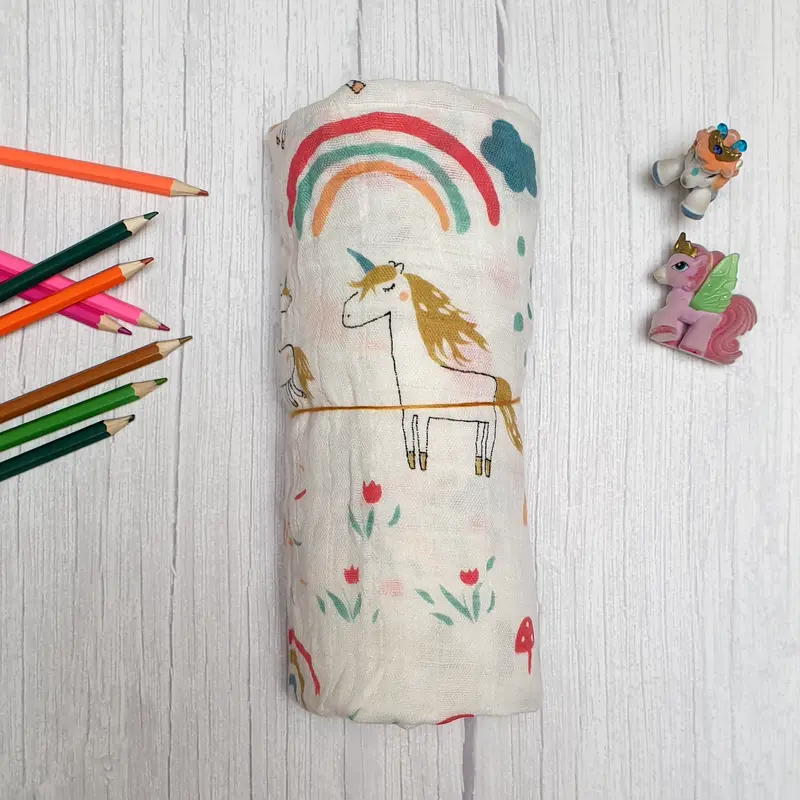 Mousseline Doek Unicorns (110x120 cm)