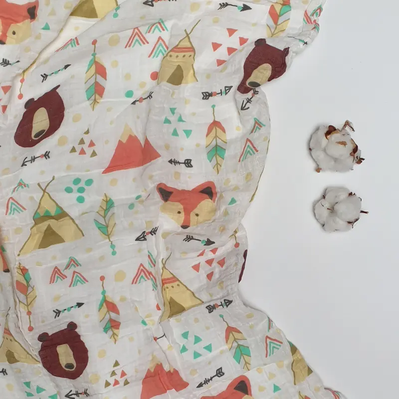 Mousseline Doek "Wild Camping" (120x120 cm)