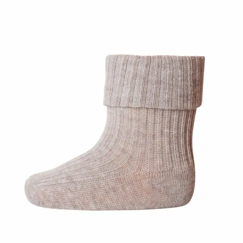 MP Denmark baby sokje rib light brown melange