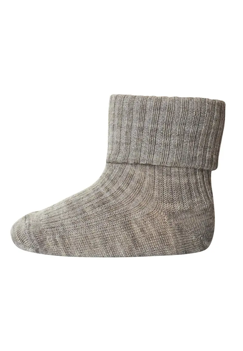MP Denmark baby sokje rib wol light brown melange